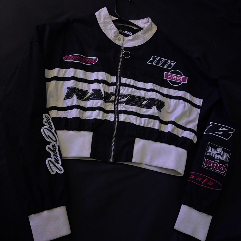 Black and White Racer Jacket🔥🖤